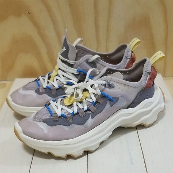 Sorel Kinetic breakthru lace up flaform sneakers in vapor chalk Wmn's sz 7 1/2 - Picture 1 of 9